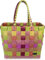normani Einkaufstasche geflochten mit Henkeln - Tragetasche extra robust Farbe Classic/Peach
