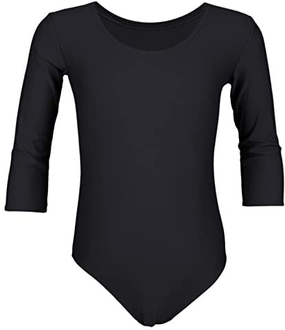 Aquarti Mädchen Ballett Trikot 3/4 Arm Gymnastik Ballettanzug