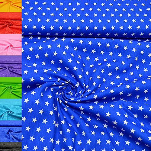 MAGAM-Stoffe Amelie Sterne Baumwollstoff Oeko-Tex Meterware 50cm (12. Royal-Blau)
