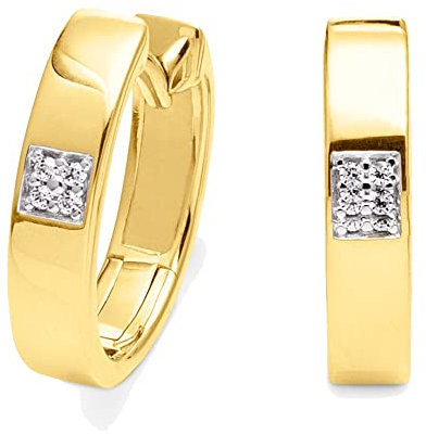 Orolino Damen Ohrringe 585/- Gold 1,4cm Glänzend Brillant gelb 0.03 Karat 067310008-1