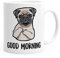 MoonWorks Good Morning - Tazza da caffè con dito medio, in ceramica, colore: Bianco