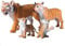 JOKFEICE Tiger Toys, 4pcs Plastic Realistic Wild Animal Figures for Early Educational ToysBirthday Party Cupcake Topper for Kids