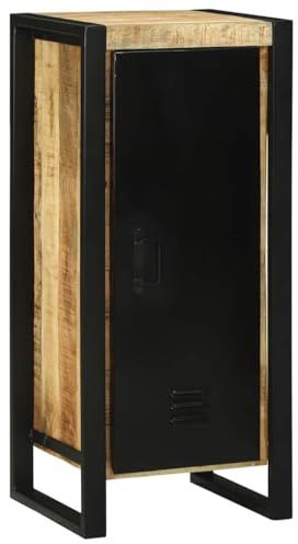 HFXHIJXQ Lavabo marron 40 x 35 x 90 cm en bois massif mangue Meuble de salle de bain avec 2 étagères et porte Design moderne durable pour petites salles de bains invités WC et salle de bain