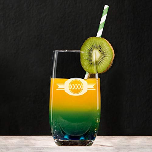 Manutextur Longdrinkglas mit Spruch - viele Motive - mit individueller Gravur - personalisiert - Glas - klar - persönliches Geschenk