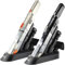 TurboTronic beutelloser Handstaubsauger, 90 W beutelloser Akku Handsauger, Dockingstation, 2 Saugstufen, extrem leicht (Schwarz)
