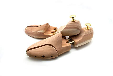 PHF Curare Tendicascarpe in legno di cedro, per uomo e donna, 1 paio di tenditori a doppia molla per scarpe da uomo in qualità premium, in taglie singole EU 38-50 (38, marrone), marrone, 38