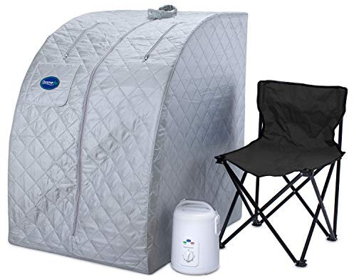 Durasage Sauna de vapor portátil para el hogar, tienda de campaña personal de desintoxicación de cuerpo completo con generador de vapor de 800 W, temporizador de 60 minutos, diseño plegable y silla