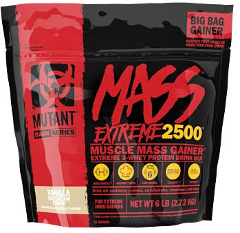 MUTANT Mass Extreme 2500 | High-Calorie Weight Gainer | Complex Carbs, BCAAs & Glutamine | Hardcore Muscle Mass Shake | 2720g | Vanilla Ice Cream