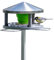 LicusDesign Vogelhaus mit Ständer wetterfest aus Edelstahl - Stabiles Vogelfutterhaus für draußen, modern aus Metall - Vogelfutterstation - Futterhaus für Vögel stehend
