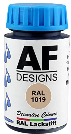 Alex Flittner Designs Vernice RAL 1019 grigio opaco 50 ml legno metallo mobili bagno vernice ritocco vernice di riparazione