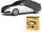 Walser CarComfort Autoplane Indoor Eco Kombi M, Auto-Abdeckplane atmungsaktiv, lackschonende Autoabdeckung für Innenbereich grau/schwarz