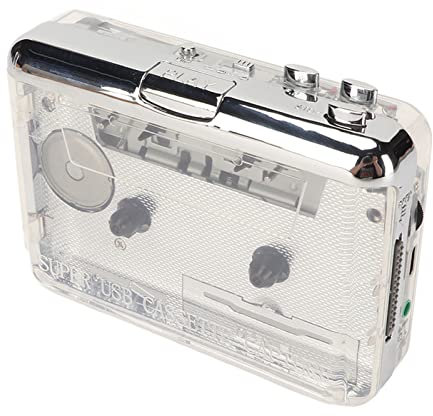 Bewinner Aktualisierter Kassetten zu MP3 Konverter, Tragbare USB Audio Musikkassetten zu Digital Konverter Player mit Kopfhörern, Transparenter Hülle, kein Computer Erforderlich
