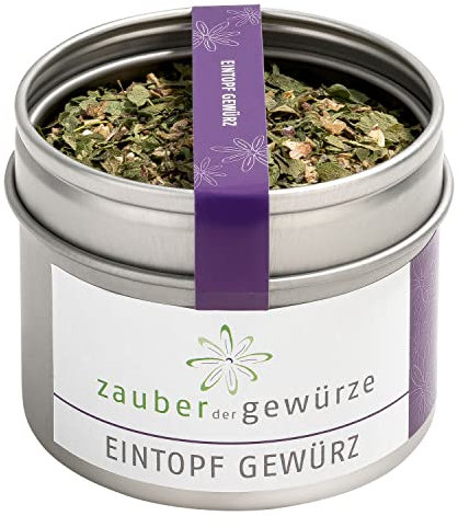 Zauber der Gewürze Eintopf Gewürz - Allrounder Gewürz für Eintopf mit Fleisch, vegetarisch oder vegan, Top-Qualität in wiederverschließbarer Aroma-Dose, 40 g