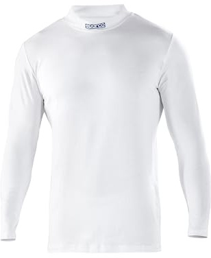 sparco Brand Model Long Sleeve T-Shirt High Neck B-Rookie Top COT L White