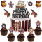 Huaxintoys 13 Stück Piraten Tortendeko Geburtstag, Happy Birthday Tortendeko, Piratenschiffe Tortenaufleger, Piraten Kuchen Topper mit Piraten-Elemente Geburtstag Dekoration