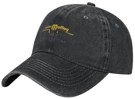 Oudrspo Peter German Maffay Unisex Denim Baseball Cap, verstellbare, taillierte Ballmütze, schwarz verzierte Casquette für Männer und Frauen, modische Hutgeschenke