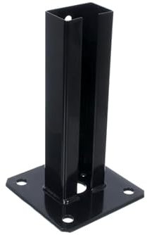 NAJDER Aufschraubhülse Pfostenträger 35x55 mm für Zaunpfosten Feuerverzinkung Bodenplatte Anker Pfosten (60 x 40 mm) Schwarz Ral 9005