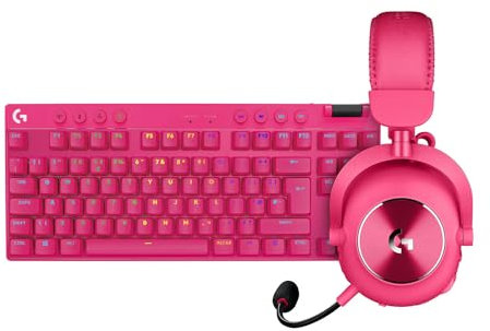 Logitech G PRO X TKL LIGHTSPEED kabellose Gaming-Tastatur PRO X 2 LIGHTSPEED Wireless Gaming Headset, PC, PS5, PS4, QWERTZ Deutsches Layout - Magenta
