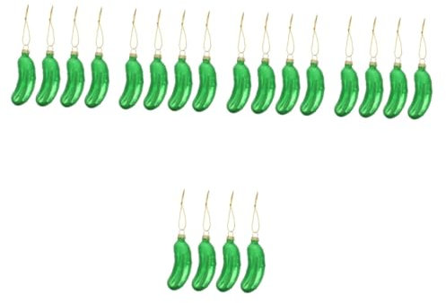 Happyyami 20 STK Gurke Anhänger Gurkenschmuck Für Den Weihnachtsbaum Weihnachtsgurke Lebensechte Gurken Grüne Hängende Gurke Weihnachtsbaumgurke Dekorationszubehör Der Baum Glas