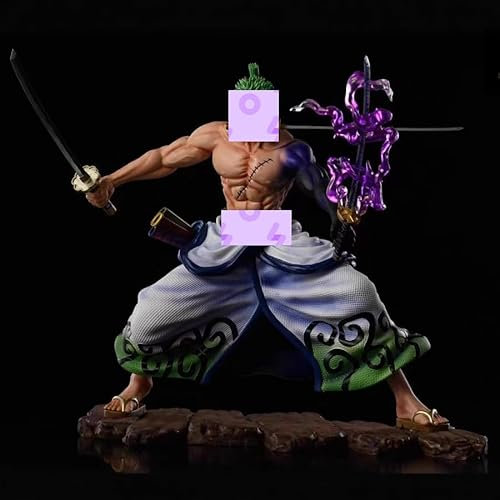 Miotlsy Anime Figur, 19 CM/ 7.5 Zoll Zoro Action Figure Anime Heroes Figur Spielzeug Kinder Erwachsene Fan Sammlerstück Animationen Charakter Modell für Schreibtische, Autoinnenräume,Anime-Fans