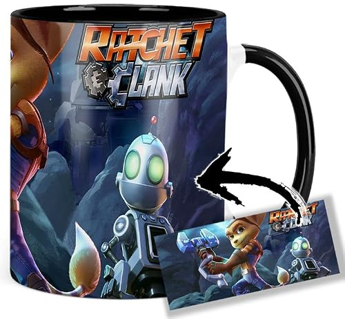 Ratchet & Clank Tasse Innen & Henkel Schwarz Keramikbecher Mug