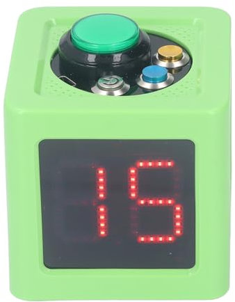 4-seitige 1,4-Zoll-Würfel-Timer-Stoppuhr mit Piepton-Erinnerung, Countdown-Countup-Timer mit LED-Anzeige für Schach und Tischspiele (EU-Stecker)