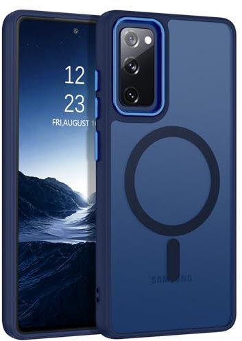 BENTOBEN für Samsung Galaxy S20 FE Hülle mit MagSafe Magnetisch Hülle für Samsung Galaxy S20 FE 4G/5G Durchscheinende Matt Anti-Fingerabdruck Handyhülle Rückseite Dünn Stoßfest Schutzhülle, Blau