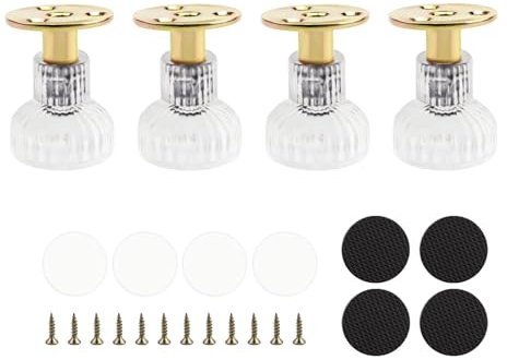 LNSYSNS Stellfüße 38-63 MM, 4 Stück Verstellbare Füße, Verstellbare Möbelfüße Acryl, Verdickte Antirutschmatten, 2 Installation Methods, für Couchtische, Kleiderschränke, Tische, Nachttische