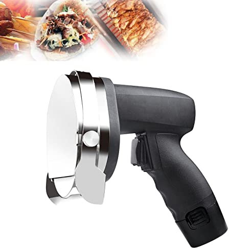 MLUENF Handheld Turkish Kebab Knife Electric Kebab Slicer, Professional Shawarma Doner Kebab Knife, Stainless Steel Commercial Sliced Meat Cutter Machine