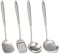 FJNATINH 4 Pieces Wok Spatula and Ladle Ladle Chinese Wok Utensil Set 304 Stainless Steel Cooking Utensils