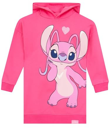 Disney Sudadera Stitch Niña | Angel Stitch Sudadera con Capucha | Rosa 10-11 Anni