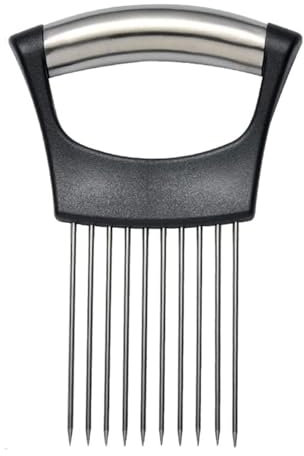 CVNRCLP Premium Stainless Steel Onion Holder & Vegetable Slicer | Versatile Cutting Tool for Fruits, Meat, and Tomatoes | Efficient Kitchen Gadget for Easy Chopping and Peeling