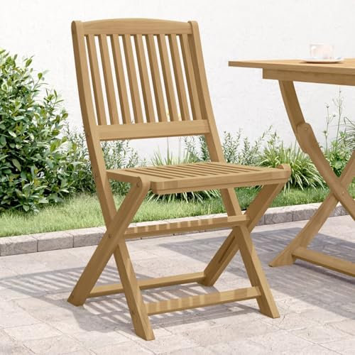 ShGaxin 365743 Klappstühle, 2 Stück, Akazienholz, 57 x 48,5 x 90 cm, Terrassenstühle, Balkonstühle, Gartenstühle, Terrassenstühle
