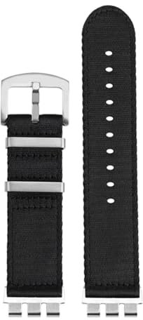 AMAUPCKCA 21 mm wasserdichtes Nylonarmband for Swatch YVS420 YVS454 YVS451 YVS400 YVB404 Serie Langlebiges Armband-Ersatzarmband(A1 Silver)