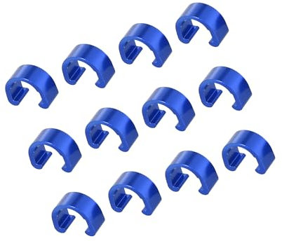 Partuto 12pcs Bicycle Brake Cable Clip C Style Clamp Aluminium Alloy Blue Replacement