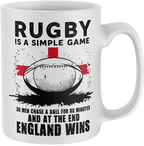 Purple Print House Funny England Mug Rugby Is A Simple Game Sports Funny Country St Georges Tea Coffee Men Women Gift Cup