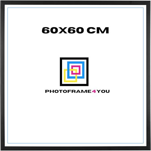 Photoframe4you - Cadre photo 60x60 cm - Noir Mat - Cadre photo en plastique avec verre acrylique - Cadre photo 60x60 cm - Nancy