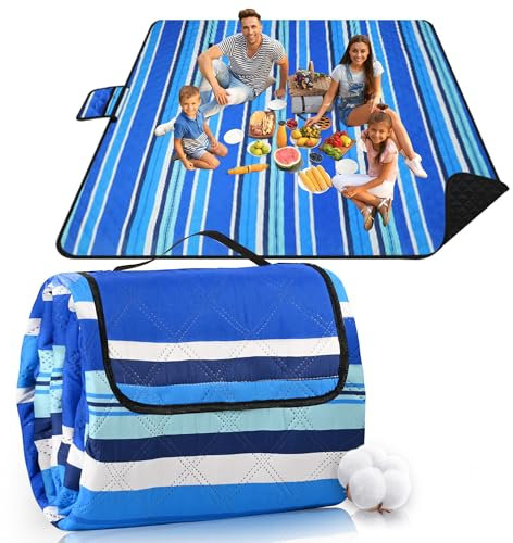 Picknickdecke Wasserdicht 200x200cm, Outdoor Picnic Blanket Stranddecke mit Baumwolle, Sandfrei Waschbar Strandmatte Campingdecke,Faltbare Wanderdecke, Piknik Decke Isoliert für Strand,Camping