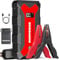 Jump Starter Power Pack, 2500A Car Battery Booster Jump Starter (for 8.0L Gas or 6.5L Diesel Engine), Car Jumper Starter Power Bank with Jump Leads, LED Light/USB QC3.0 (Red 1)