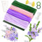MOTONG 400 Stück Pfeifenreiniger zum Basteln-4 Farben Pfeifenputzer Rosa Lila zum Chenilledraht, 360 Stück Staubgefäße 20 Stück Blumendraht zum Basteln mit Geschenkband Pfeifenputzer Blumen Set