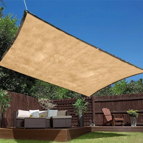 Voile D'Ombrage Filet Protection Solaire UV Tissu Toile D'Ombrage De Serres Coupe-Ventpour La Couverture Plein Air/Jardin/Serre/Pergola/ExtéRieur/Patio Lawn/Pet House 200cmX200cm, Kaki
