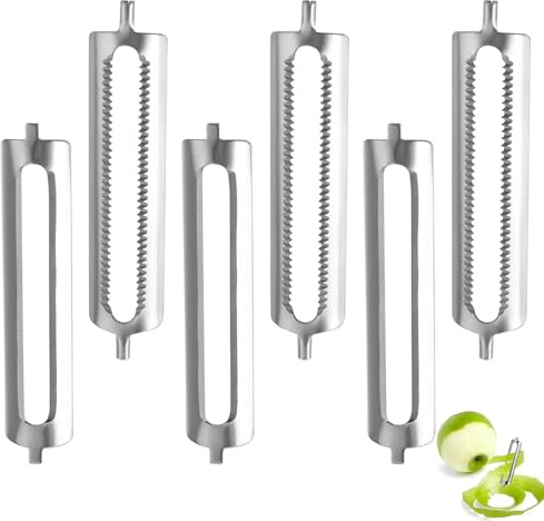 ZYEKIU Pack of 6 Peeler Replacement Blades Stainless Steel Peeler Turbo Peeler Replacement Blades Flat Ground Professional Peeler Robust Stainless Steel Easy Installation Blade for Fruit and