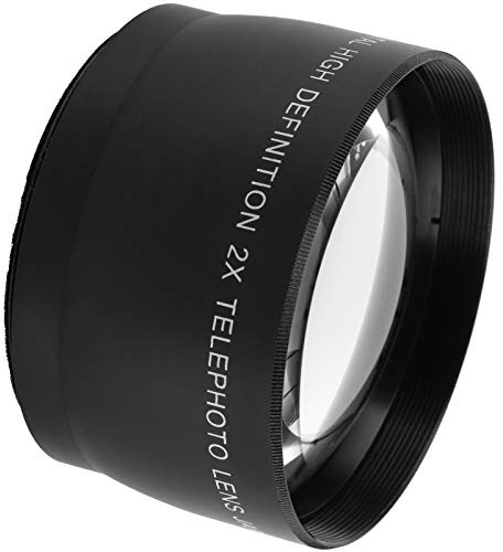 Saluaqui 2X Teleobjektiv mit Optischem Glas für 55 -mm -Kamera Objektive Kompatibel mit 62 mm Filter Verbesserung der Brennweite und Bildqualität