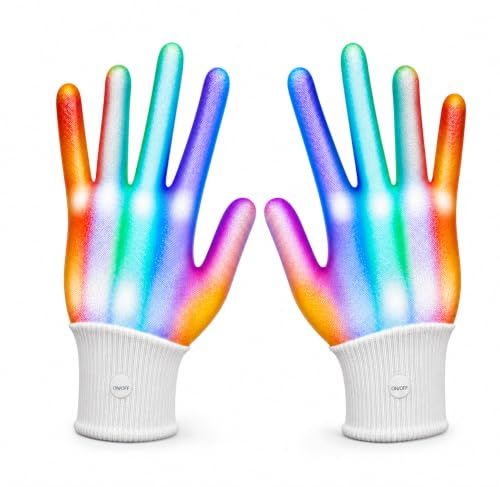LED-Handschuhe Faschingskostüme Spielzeug Für Erwachsene Jugendliche 2026 | 5 Farben, 6 Modi, Coole Leuchtendes weihnachtsgeschenke Für Kinder ab 8 Jahren