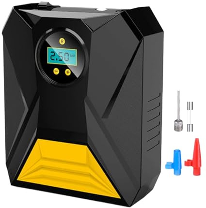 Portable Air Compressor, Portable Tire Inflator for Car, 12v Electric Cordless Tyre Pressure Digital Display for Bike Balls Wheel Truck Bicycle Motorcycle Automotive