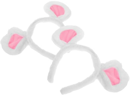 HONMEET 2 Stück Flauschige Mausohren Haarreif Aus Plüsch Kleines Cartoon Stirnband Für Fasching Halloween Kostümaccessoires Mädchen Und Erwachsene