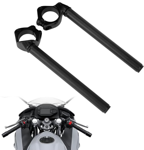 Motorcycle Clip On Handlebars, PSLER Clip Ons Fork Tube Handle Bars Fit for Ninja 400 Ninja 500 SE EX400 EX500 2018-2025 (Left and Right)