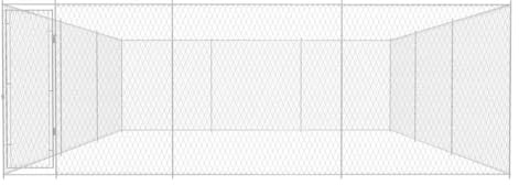 Large Chain Link Dog Kennel 570x570x185 cm, Galvanised Steel Outdoor Playpen for Dogs with Lockable Gate, Se Exercise Space