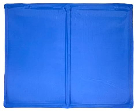 KANDONEX Kühlmatte Hund Katze Selbstkühlende Gelmatte Haustier Kühlmatte Sommer Hundematte Katzenmatte für Bett Sofa Boden Auto Reise Abwischbar Faltbar Wiederverwendbar Blau (65 x 50 cm)
