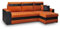 mb-moebel Ecksofa Sofa Eckcouch mit Schlaffunktion und Bettkasten Ottomane Schlafsofa Bettsofa Polstergarnitur Wohnlandschaft - Tommy (Ecksofa Rechts, Orange)